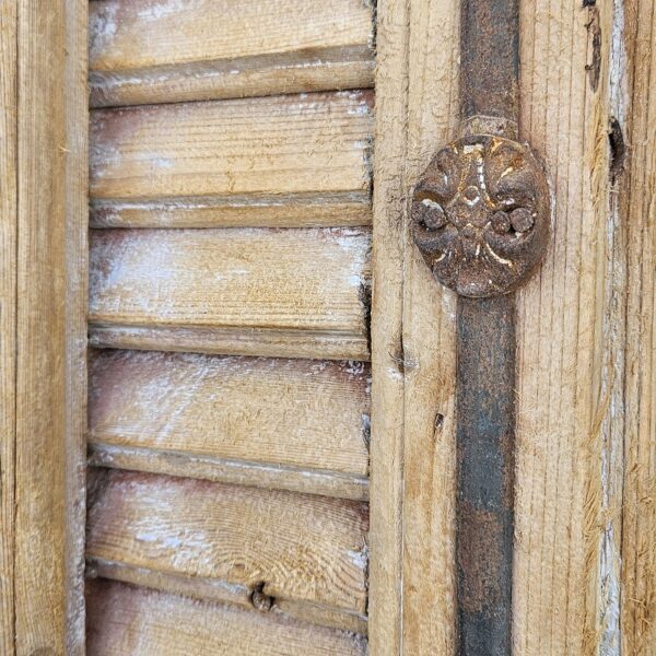 vintage louvre deur van naturel hout