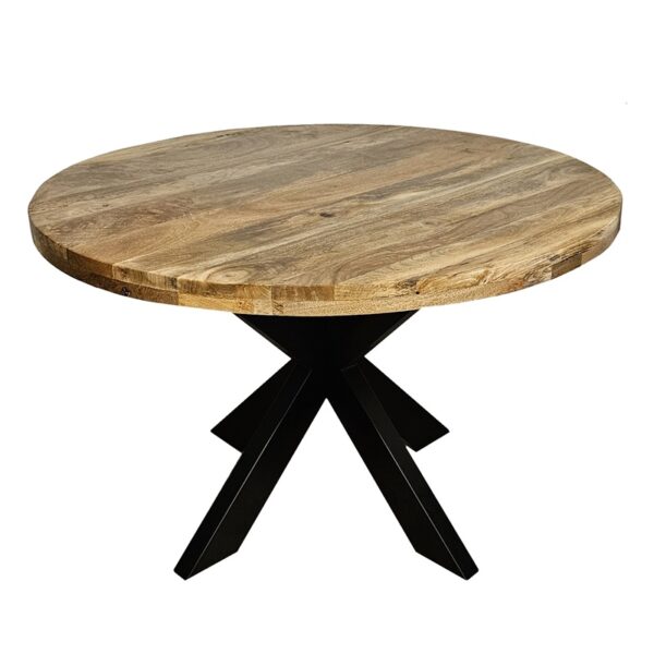 mangohout eettafel rond