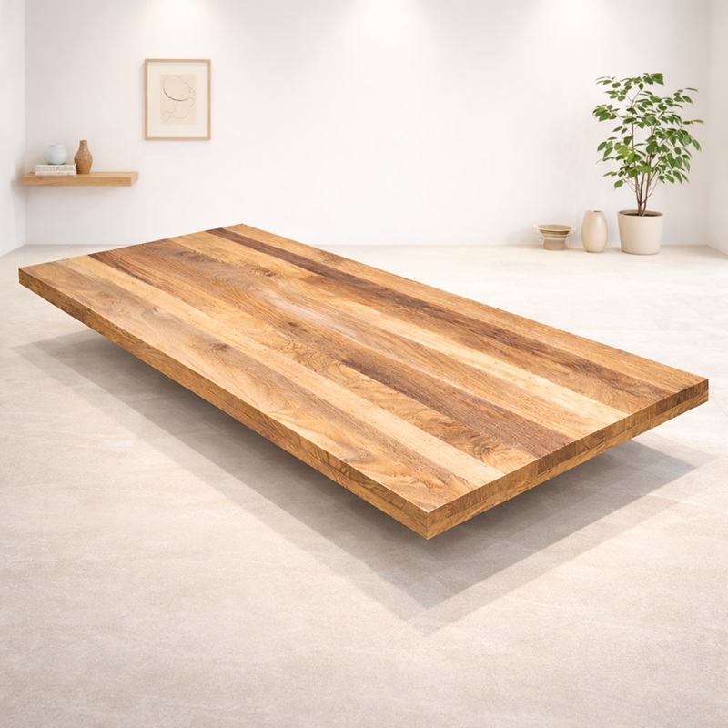 Blad van mangohout in de maat 200 x 100 cm.