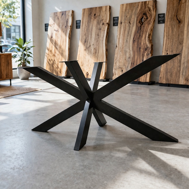 Industrieel matrix onderstel met zwarte poeder coating.