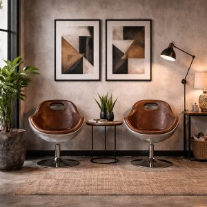 Vintage stoel van leer.