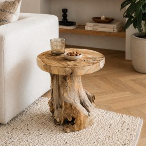 Boomstam bijzettafel puur natuur.