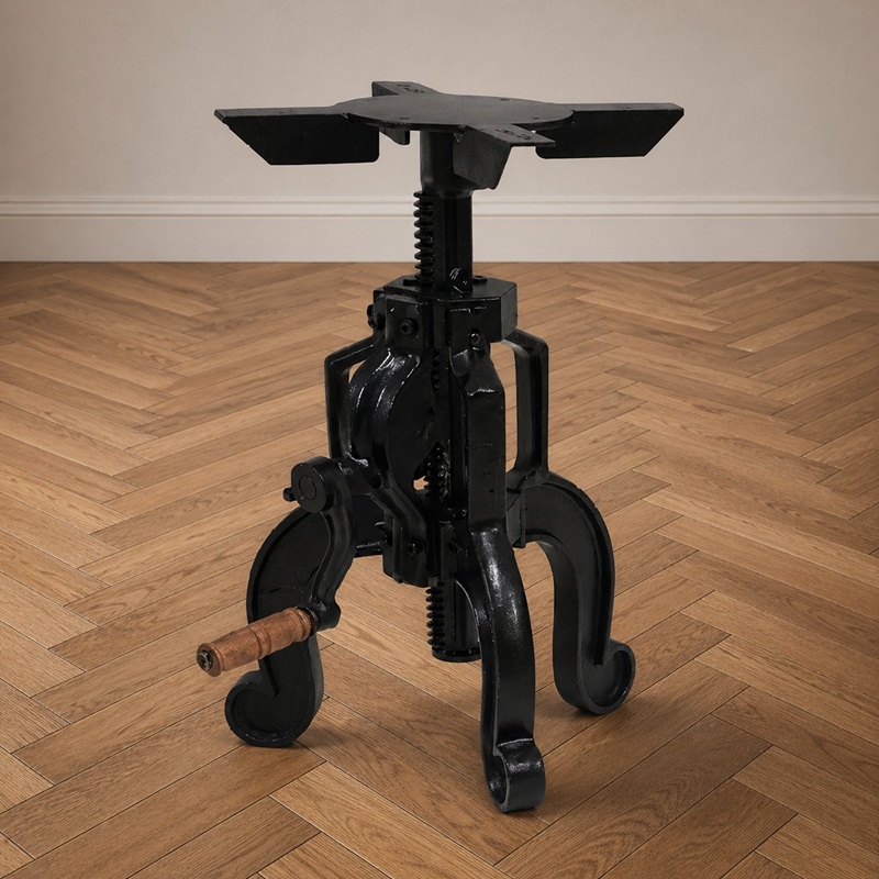 IJzeren bijzettafel onderstel verstelbaar in zwart.